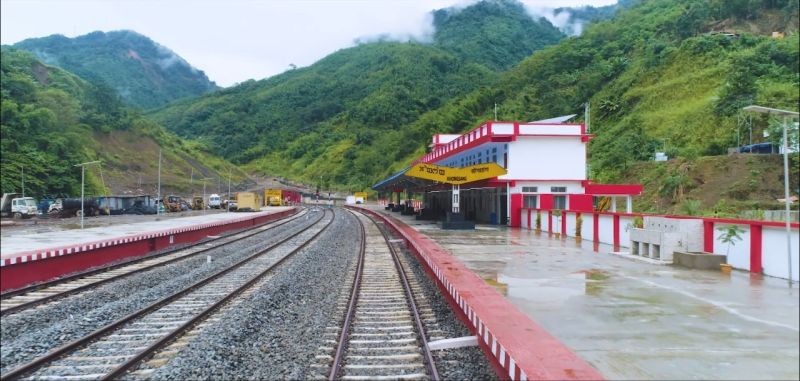 Khongsang Railway Station, the newly added section constructed under Jiribam–Imphal new line project, from where Jan Shatabdi Express train to Agartala will operate from October 14. (Photo Courtesy: NFR)